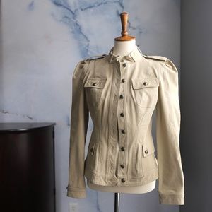 Betsey Johnson Khaki Military Denim Jacket
